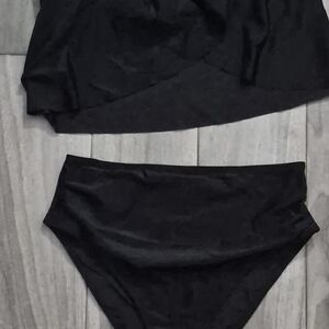 Women's Black Bikini Bottoms - Classic High Waist Swim